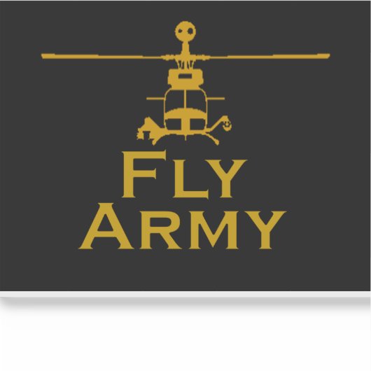 OH58D Frontal Uitzicht Fly Army Sticker (Voorkant)