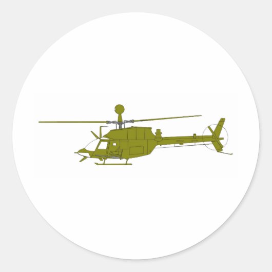 OH-58D observatiehelikopter Ronde Sticker (Voorkant)