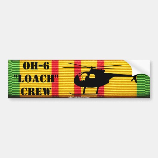 OH-6 "Loach" Crew VSM Bumpersticker met lint (Voorkant)