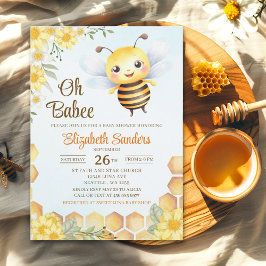 Oh Babee, Baby shower with Cute Wild bee Kaart