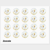 Oh Babee, Baby shower with Cute Wild bee Ronde Sticker (Vel)