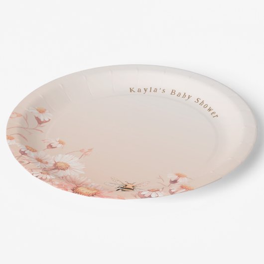 Oh Babee Babyshower Papieren Borden Papieren Bordje (Gekanteld)