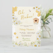 Oh Babee Bee Baby Girl Boy Wildflower Daisy Shower Kaart (Staand voorkant)