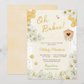 Oh Babee Bee Baby Girl Boy Wildflower Daisy Shower Kaart (Voorkant / Achterkant)