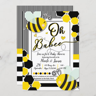 Oh BaBEE Bee Baby shower Baby shower White Kaart
