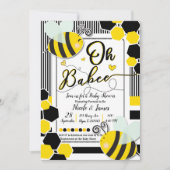 Oh BaBEE Bee Baby shower Baby shower Wit Kaart (Voorkant)