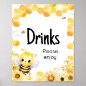 Oh Babee Bee Baby shower Drinken Poster (Voorkant)