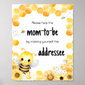 Oh Babee Bee Baby shower Envelope Station Poster (Voorkant)