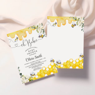 Oh BaBee Bee Baby shower Invitation Kaart