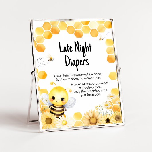 Oh Babee Bee Baby shower Late Night Luiers Poster