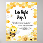 Oh Babee Bee Baby shower Late Night Luiers Poster (Voorkant)