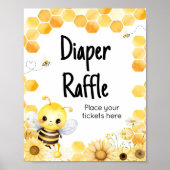 Oh Babee Bee Baby shower Luier Raffle Poster (Voorkant)