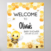 Oh Babee Bee Baby shower Welkom Poster (Voorkant)