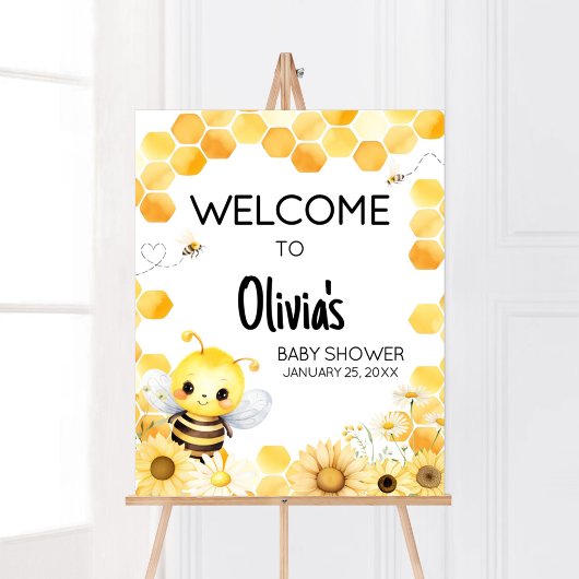 Oh Babee Bee Baby shower Welkom Poster