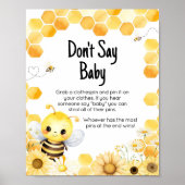 Oh Babee Bee Baby shower Zeg geen Baby Poster (Voorkant)