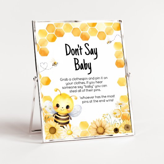 Oh Babee Bee Baby shower Zeg geen Baby Poster