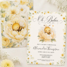 Oh Babee Bee Bloemengeel Waterverf Baby Shower