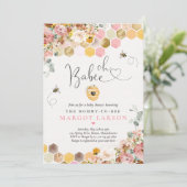 Oh Babee Bee Boho Wildflower Baby shower Kaart (Staand voorkant)