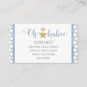 Oh Babee Bee Crown Blue Gold Baby Diaper Raffle Visitekaartje (Voorkant)