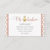 Oh Babee Bee Crown Pink Gold Baby Diaper Raffle Visitekaartje (Voorkant)