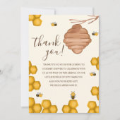 Oh Babee Bee Themed Neutral Baby Shower Bedankkaart (Voorkant)