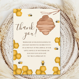 Oh Babee Bee Themed Neutral Baby Shower Bedankkaart