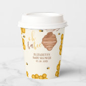 Oh Babee Bee Themed Neutral Baby Shower Papieren Bekers (Voorkant)