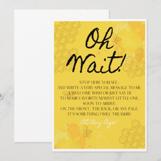 Oh Babee Book Guest Table Kaart (Voorkant / Achterkant)