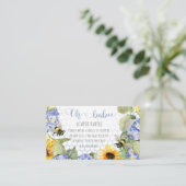 Oh Babee Bumblebee Sunflower Baby Diaper Raffle Visitekaartje (Staand voorkant)