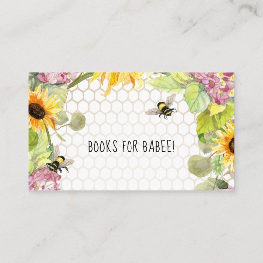 Oh Babee Bumblebee Sunflower Girl Boeken voor Baby Visitekaartje (Achterkant)