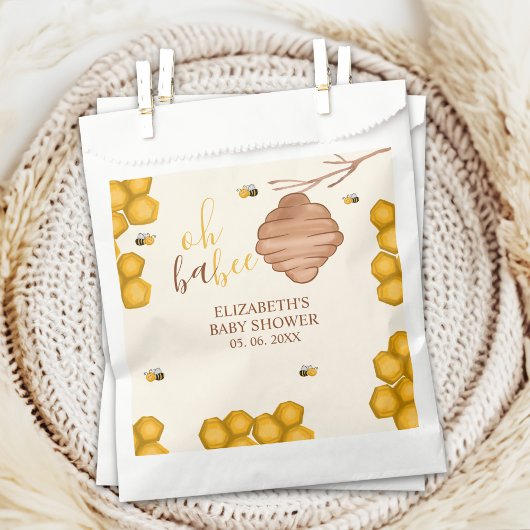 Oh Babee Cute Watercolor Bee Baby shower Bedankzakje