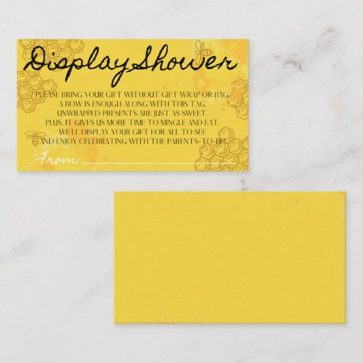 Oh Babee Display Shower Enclosure Kaart (Voorkant / Achterkant)