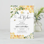 Oh Babee Genderneutraal Baby shower Kaart (Staand voorkant)