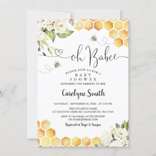 Oh BaBee Genderneutraal Baby shower Uitnodiging