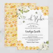 Oh BaBee Geslachtsonzijdige baby shower uitnodigin Kaart (Voorkant / Achterkant)