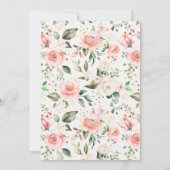 Oh Babee Greenery Pink & Gold Bee Baby shower Kaart (Achterkant)