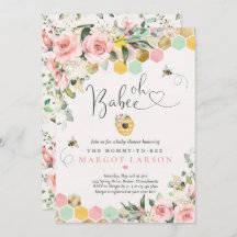 Oh Babee Greenery Pink & Gold Bee Baby shower