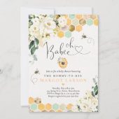 Oh Babee Greenery White Floral Baby shower Kaart (Voorkant)
