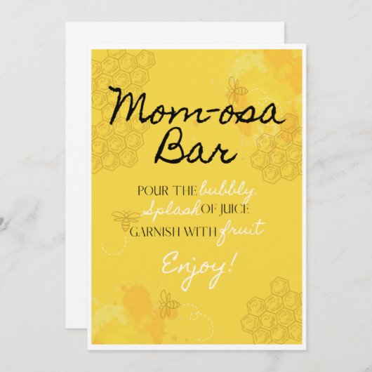 Oh Babee Ma-osa Bar Table Kaart (Voorkant / Achterkant)