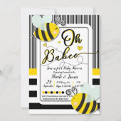 Oh BaBEE Modern Chic Gestreept Baby shower Kaart (Voorkant)