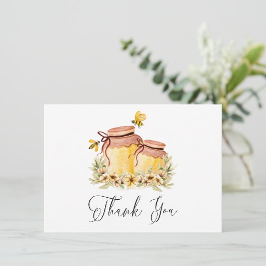 Oh Babee Waterverf bije flat Dank je wel Bedankkaart (Staand voorkant)