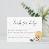 Oh Babee Yellow bee Floral Books for Baby card Bedankkaart (Staand voorkant)