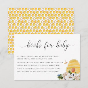 Oh Babee Yellow bee Floral Books for Baby card Bedankkaart