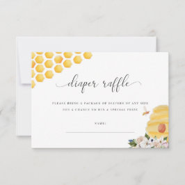 Oh Babee Yellow Bee Floral Diaper-kaart Bedankkaart