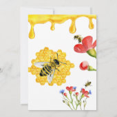 Oh Babee Yellow Bee Threatal Floral Baby shower Kaart (Achterkant)