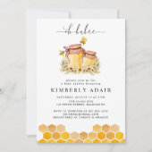 Oh Babee Yellow Waterverf Bumble Bee Floral Kaart (Voorkant)