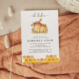 Oh Babee Yellow Waterverf Bumble Bee Floral Kaart