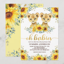 Oh Babies | Baby shower van lion Twins Sunflower