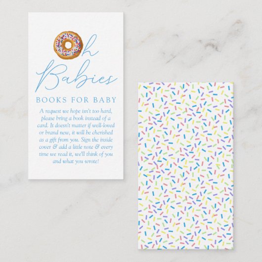 Oh Babies Donut Sprinkle Baby shower Book Request Informatiekaartje (Voorkant / Achterkant)
