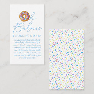 Oh Babies Donut Sprinkle Baby shower Book Request Informatiekaartje